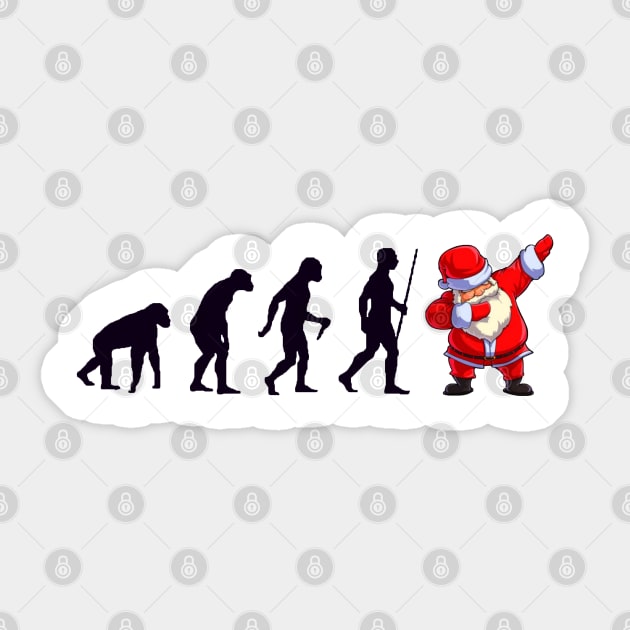 Santa Claus Dabbing Christmas and Evolution Funny Sticker by Just Me Store